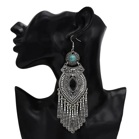 Turkish/Egyptian Silver Color Vintage Indian Big Long Tassel