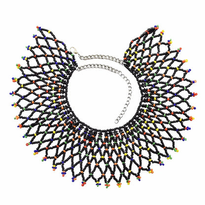 Multicolor South African Tribal Bib Collar Overlay