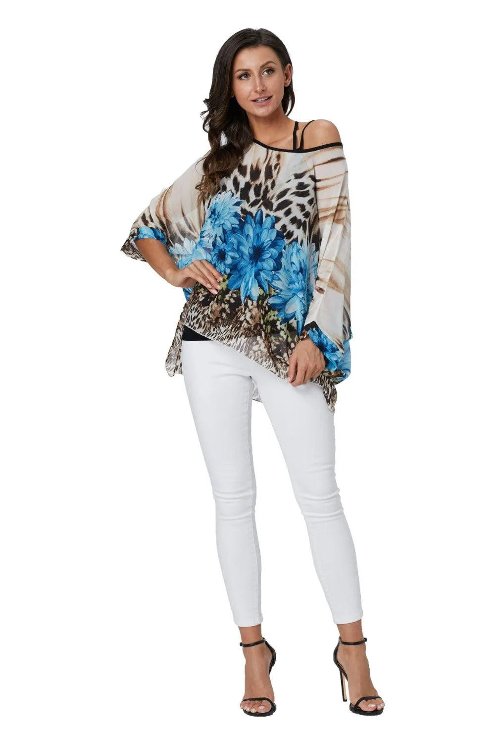50 patterns to choose from, Plus Size, Boho Batwing Casual Sheer Chiffon Summer Top