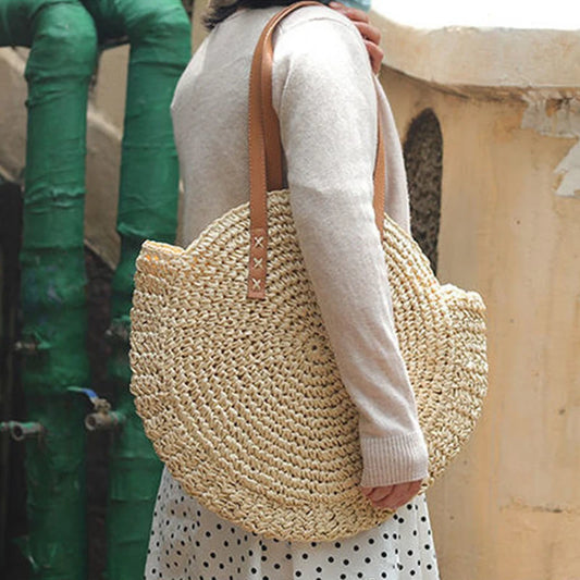 Boho Crossbody Bags, Round Shoulder Purse, Faux Leather Strap. In 7 Colors, Designs, and Sizes