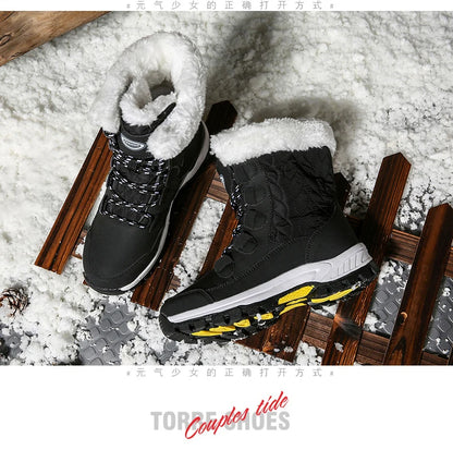 Warm Fur Lined Winter Ankle High Platform Boots Snow Boots