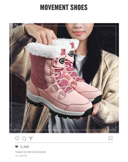 Warm Fur Lined Winter Ankle High Platform Boots Snow Boots