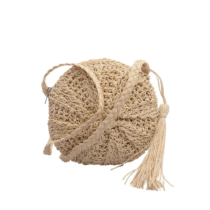 Boho Crossbody Bags, Round Shoulder Purse, Faux Leather Strap. In 7 Colors, Designs, and Sizes