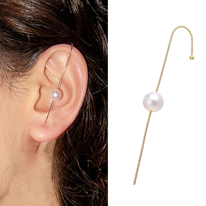 Bohemian Gold Color Earrings Ear Wrap Crawler Hook Earring Zirconia