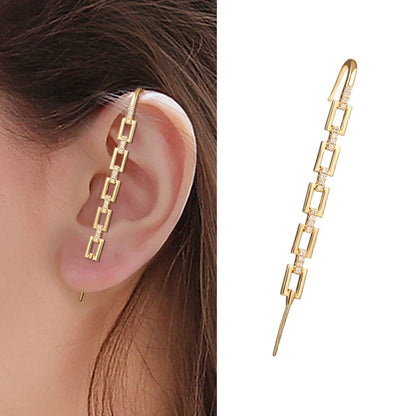 Bohemian Gold Color Earrings Ear Wrap Crawler Hook Earring Zirconia