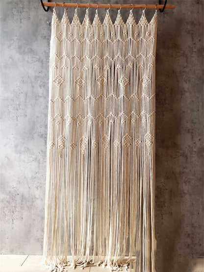 Hand-woven Macrame Cotton Tapestry Curtain, Wall Hanging Art Tapestry, Boho Decoration, Bohemian Wedding Backdrop Tapestry