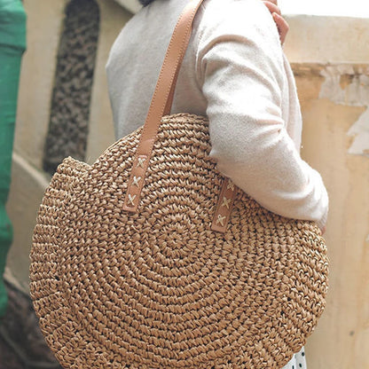 Boho Crossbody Bags, Round Shoulder Purse, Faux Leather Strap. In 7 Colors, Designs, and Sizes