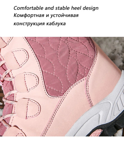 Warm Fur Lined Winter Ankle High Platform Boots Snow Boots