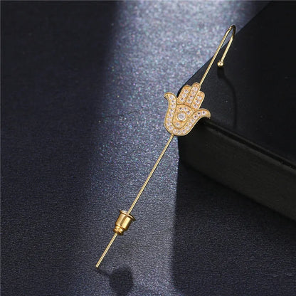 Bohemian Gold Color Earrings Ear Wrap Crawler Hook Earring Zirconia