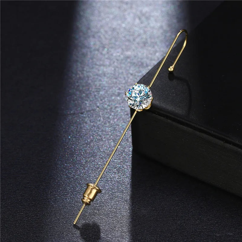 Bohemian Gold Color Earrings Ear Wrap Crawler Hook Earring Zirconia