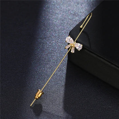 Bohemian Gold Color Earrings Ear Wrap Crawler Hook Earring Zirconia