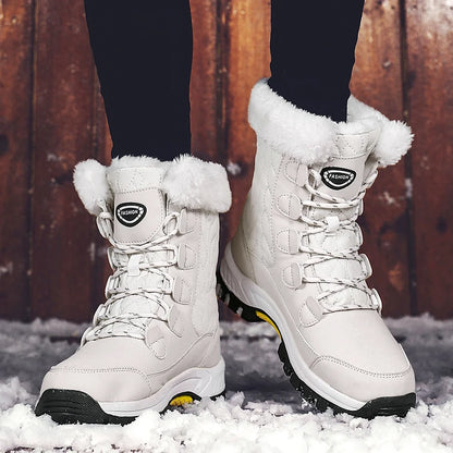 Warm Fur Lined Winter Ankle High Platform Boots Snow Boots