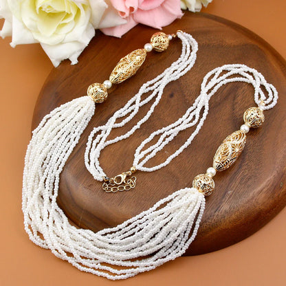 Duplicate of the Moroccan Wedding Jewelry Long Beaded Necklace