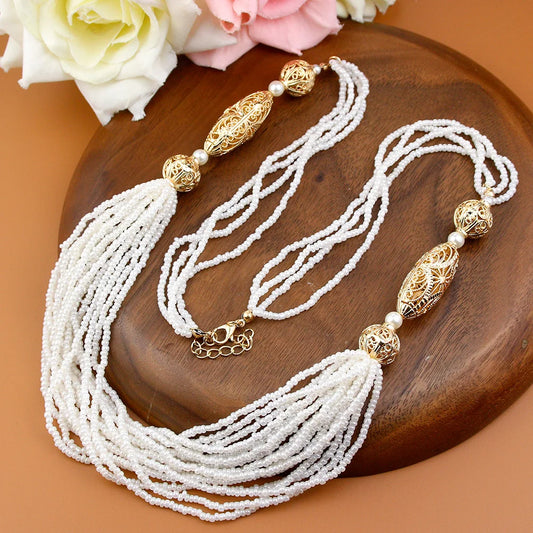 Duplicate of the Moroccan Wedding Jewelry Long Beaded Necklace