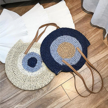 Boho Crossbody Bags, Round Shoulder Purse, Faux Leather Strap. In 7 Colors, Designs, and Sizes
