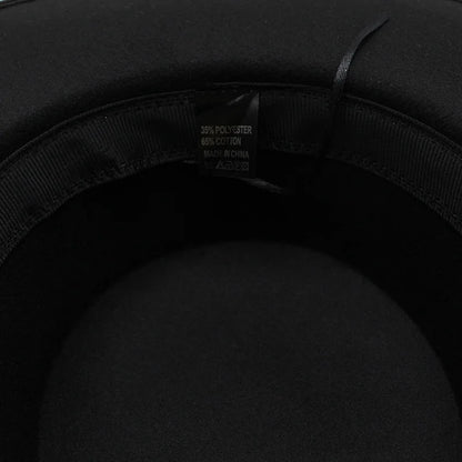 French Wide Brim Women's Fedora Wool Hat  Flat Top Felt in Marigold, White, and Black.