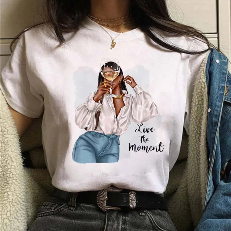 Sizes to 3XXL T-shirts Casual Round Neck Short Top short Sleeves  Logo  "Have a Nice Day" or "But First, Coffee"