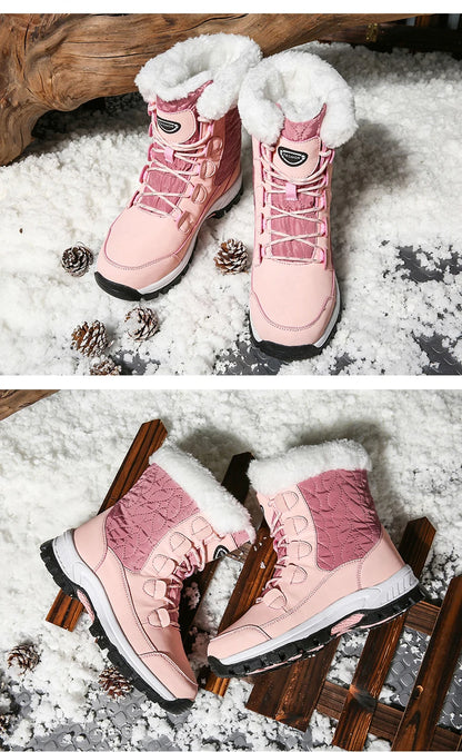 Warm Fur Lined Winter Ankle High Platform Boots Snow Boots