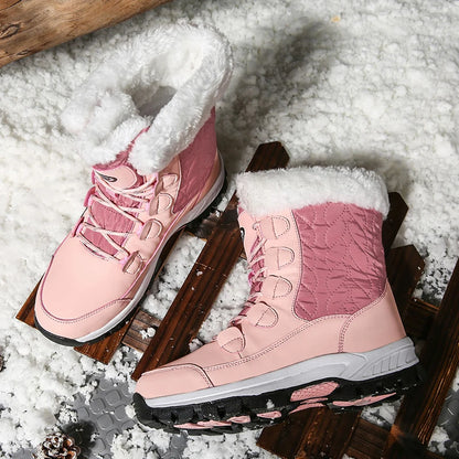 Warm Fur Lined Winter Ankle High Platform Boots Snow Boots