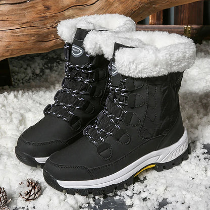 Warm Fur Lined Winter Ankle High Platform Boots Snow Boots