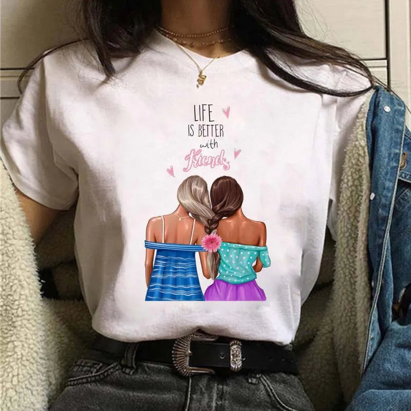 Sizes to 3XXL T-shirts Casual Round Neck Short Top short Sleeves  Logo  "Have a Nice Day" or "But First, Coffee"