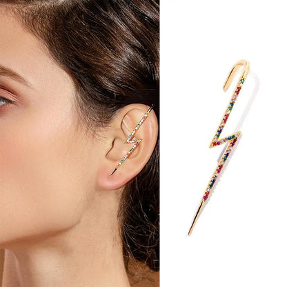 Bohemian Gold Color Earrings Ear Wrap Crawler Hook Earring Zirconia