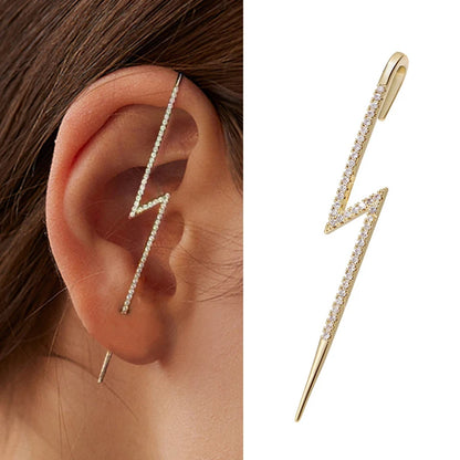 Bohemian Gold Color Earrings Ear Wrap Crawler Hook Earring Zirconia