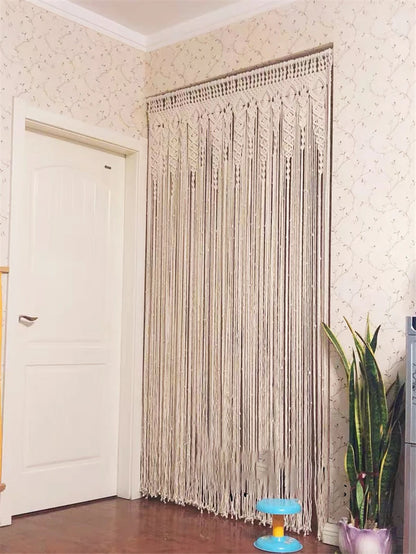 Hand-woven Macrame Cotton Tapestry Curtain, Wall Hanging Art Tapestry, Boho Decoration, Bohemian Wedding Backdrop Tapestry