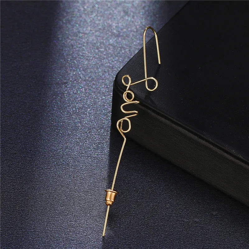 Bohemian Gold Color Earrings Ear Wrap Crawler Hook Earring Zirconia