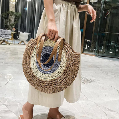 Boho Crossbody Bags, Round Shoulder Purse, Faux Leather Strap. In 7 Colors, Designs, and Sizes