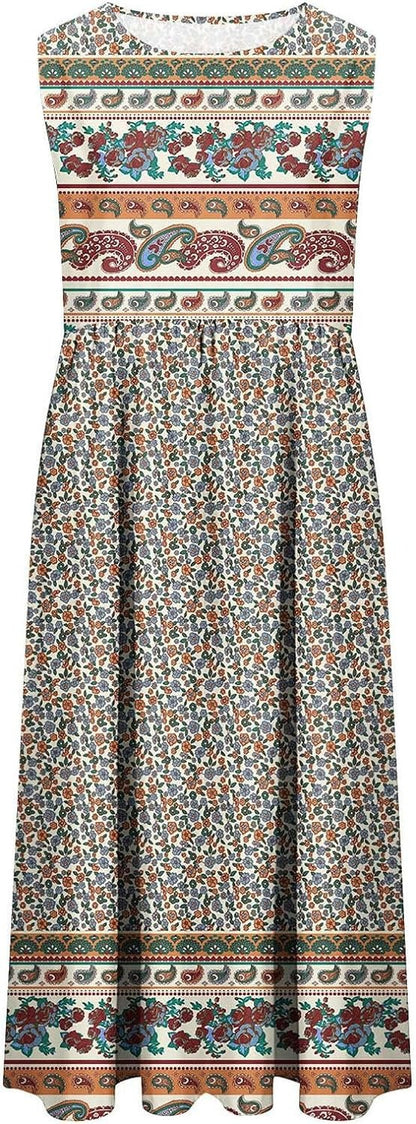 Sizes to 5XL, Sleeveless, Pullover, Tank Top, Dress with Pockets. Comes in 5 Designs