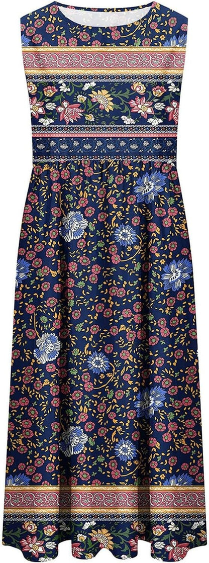 Sizes to 5XL, Sleeveless, Pullover, Tank Top, Dress with Pockets. Comes in 5 Designs