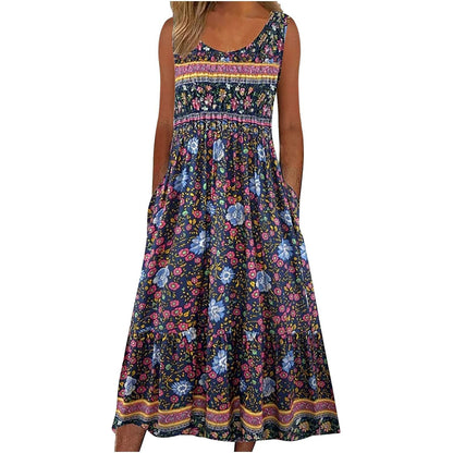 Sizes to 5XL, Sleeveless, Pullover, Tank Top, Dress with Pockets. Comes in 5 Designs