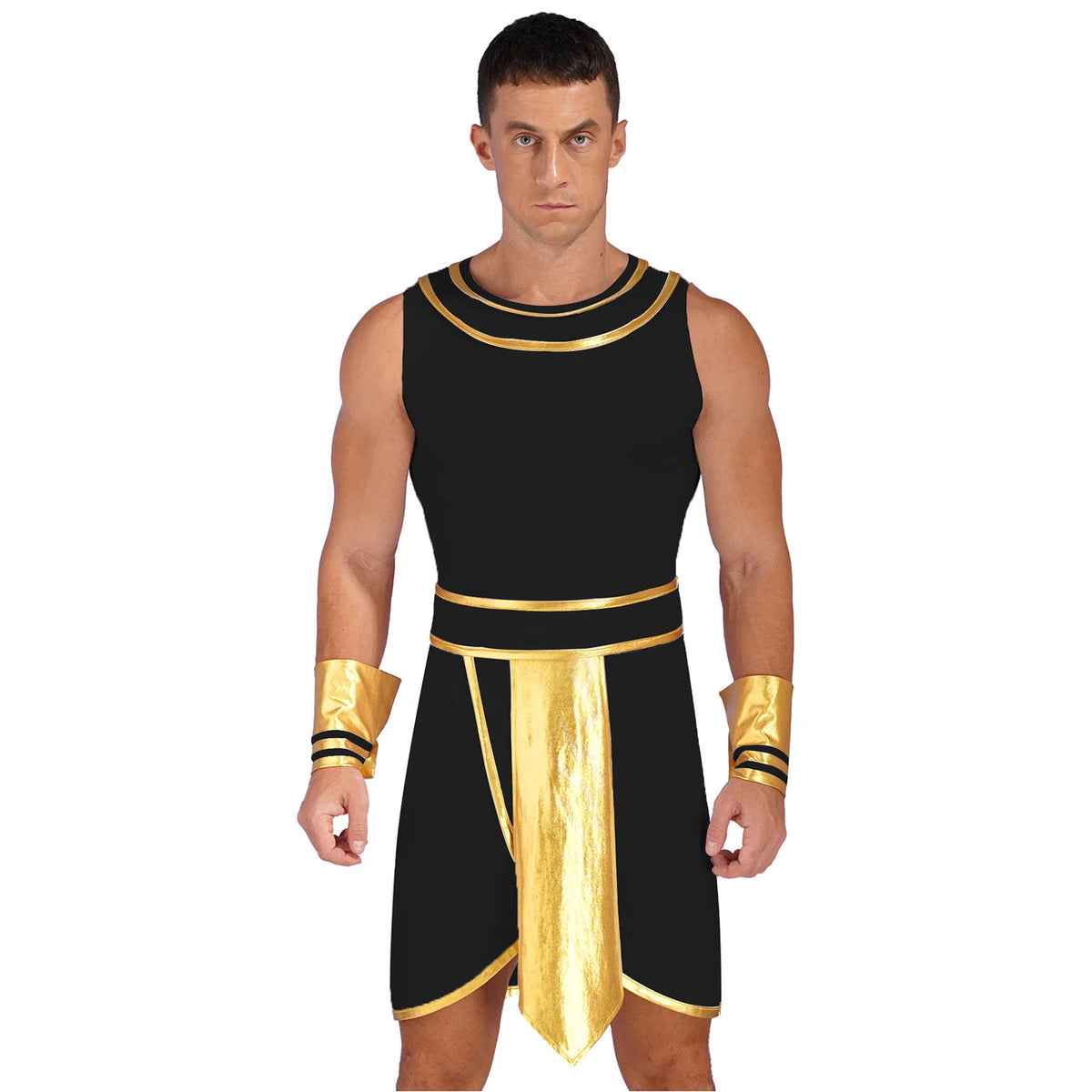 Ancient Egyptian Prince Halloween Costume. Robe with Cuffs
