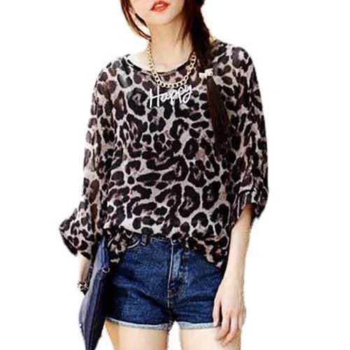 50 patterns to choose from, Plus Size, Boho Batwing Casual Sheer Chiffon Summer Top