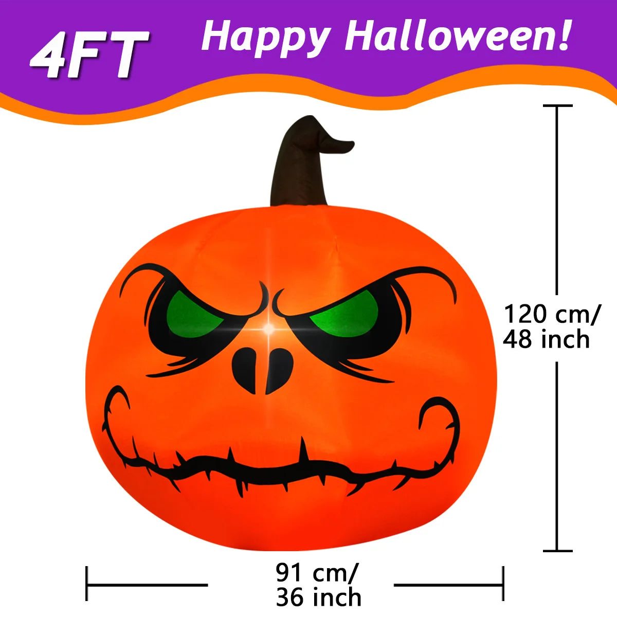 Choose from 9 Different Halloween Inflatables with Built-in LEDs.  Pumplins, Ghosts, and Ghouls