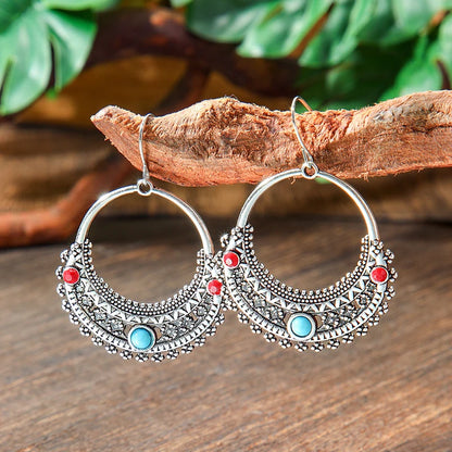 Vintage Tibetan Silver Geometric Turquoise Drop Dangle Earrings. 34 Variations