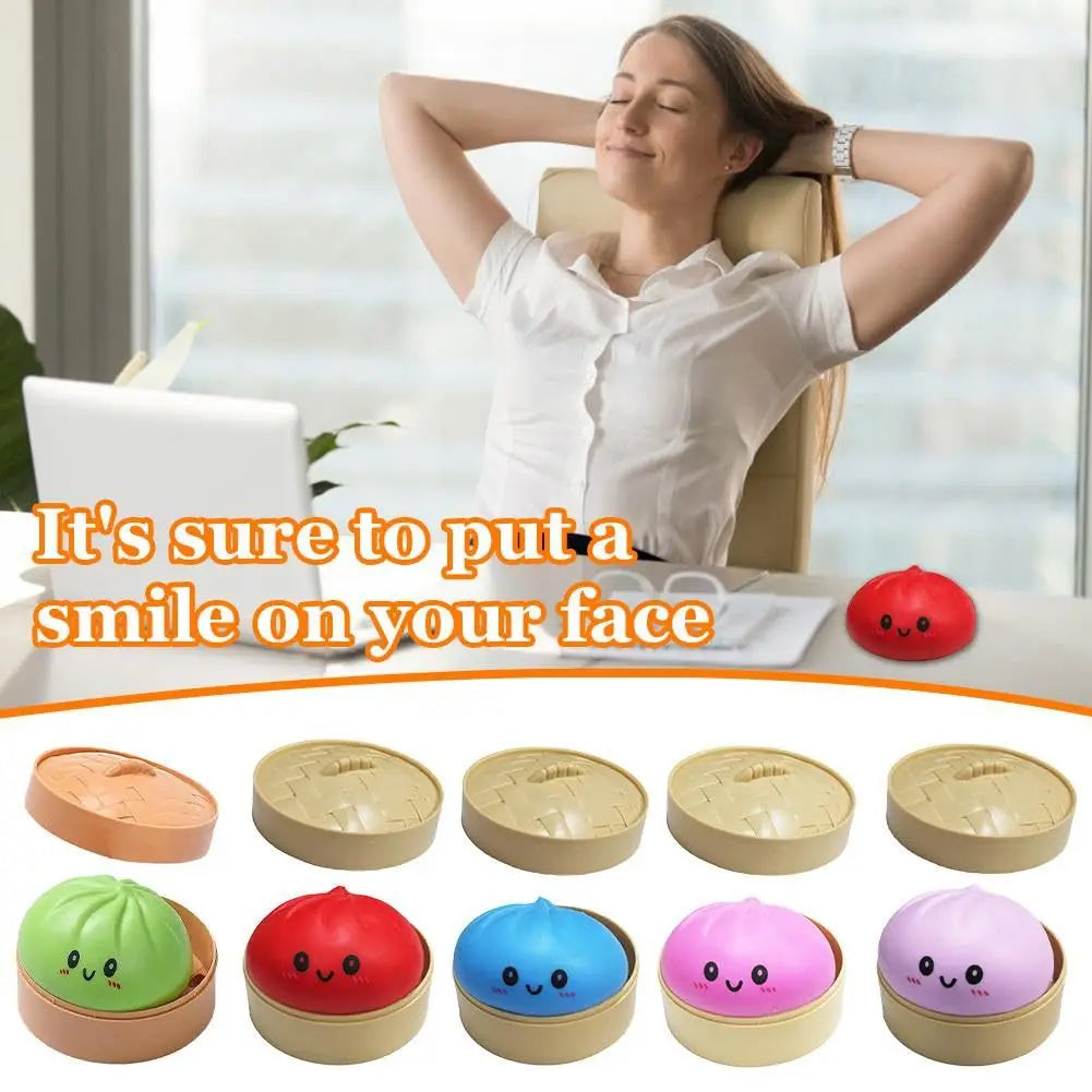 Squishy Dumpling Bun Toy, Slow Rising Glitter Dumpling Stress Ball