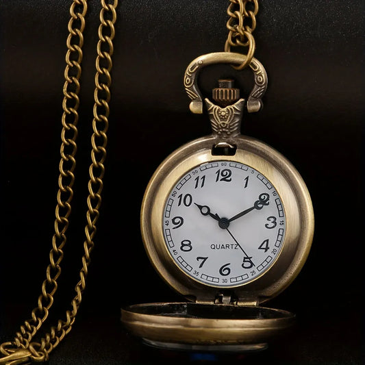 Vintage Bohemian Pocket Watch,  Exquisite Clock With Necklace Chain Retro folk-custom