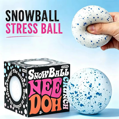 Needoh Snow Ball Crunch Squishy Fidget, Sensory Toy, Anxiety Relief Stress Ball