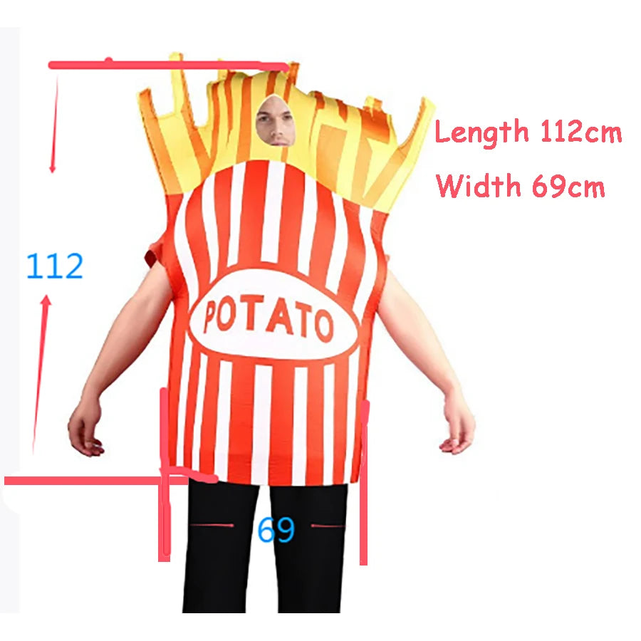 Funny Food Cosplay Halloween Costumes: Pizza, Burger, French Fries, Hot Dog