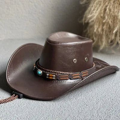 Faux Leather Western Cowboy Hats For Men and Women