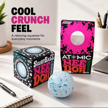 Needoh Snow Ball Crunch Squishy Fidget, Sensory Toy, Anxiety Relief Stress Ball