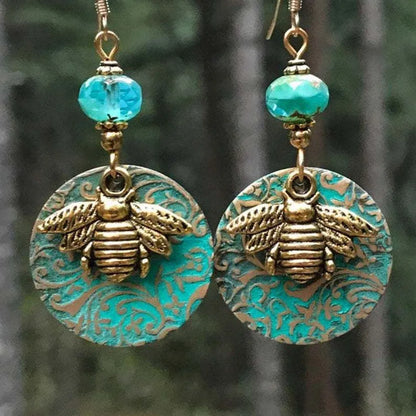 Boho Sunflower Earrings Vintage Drop Earrings