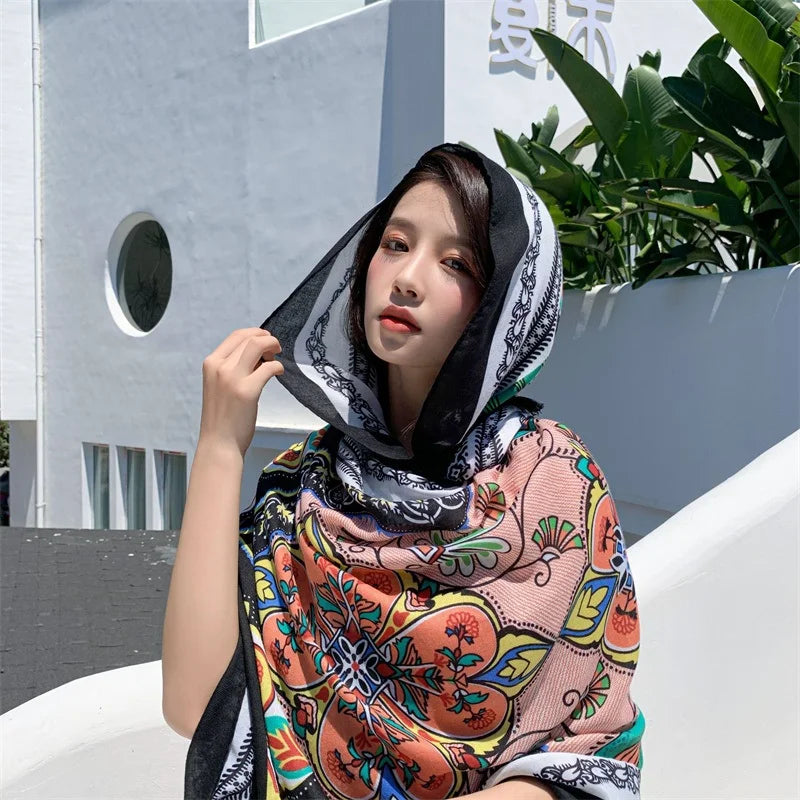 90x180cm 9 Styles Print Bohemian Sarong Wrap Long Scarf