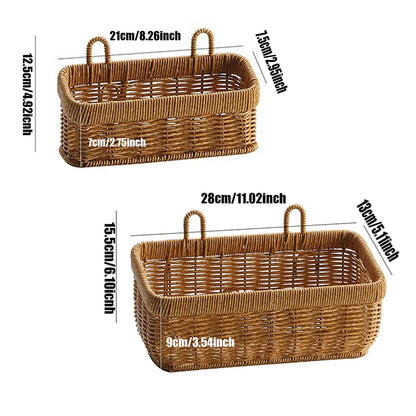 Wall Mountable Vegetable, Fruit, and Letter Basket, Simulated Rattan Hanging Basket