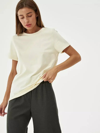 Sizes to 4XL 100% Cotton Women's T-shirt  Basic Short Sleeve Loose Tops Various colors