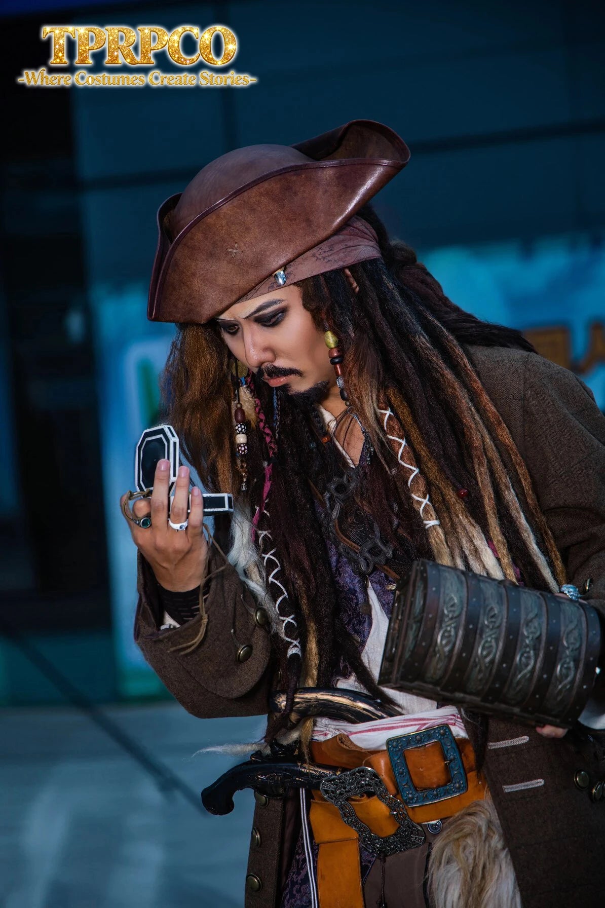 Pirate Captain Jack Sparrow Wig and Hat, Pirates of the Caribbean Cosplay Accessories
