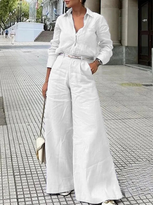 Boho Cotton/Linen High Waisted Wide Legged Pants with Pockets in Lavandar,  White, and Teal