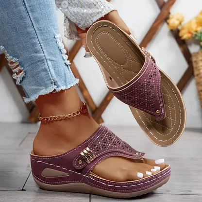 Summer Wedge Sandals Open Toe Flip Flop Fashion, Casual Slip on Platform Sandals, Slides